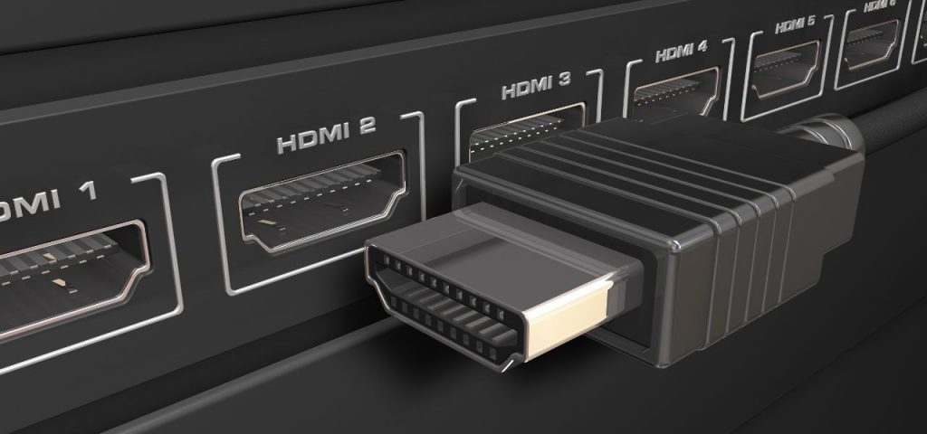 Cabo e entradas HDMI 